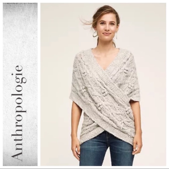 Anthropologie Sweaters - Anthropologie gray wrap sweater XS/S. NWT